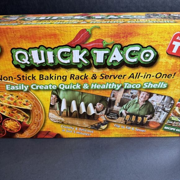 Quick Taco Non-Stick Baking Rack Server All in One As Seen on TV [873] - Picture 2 of 4